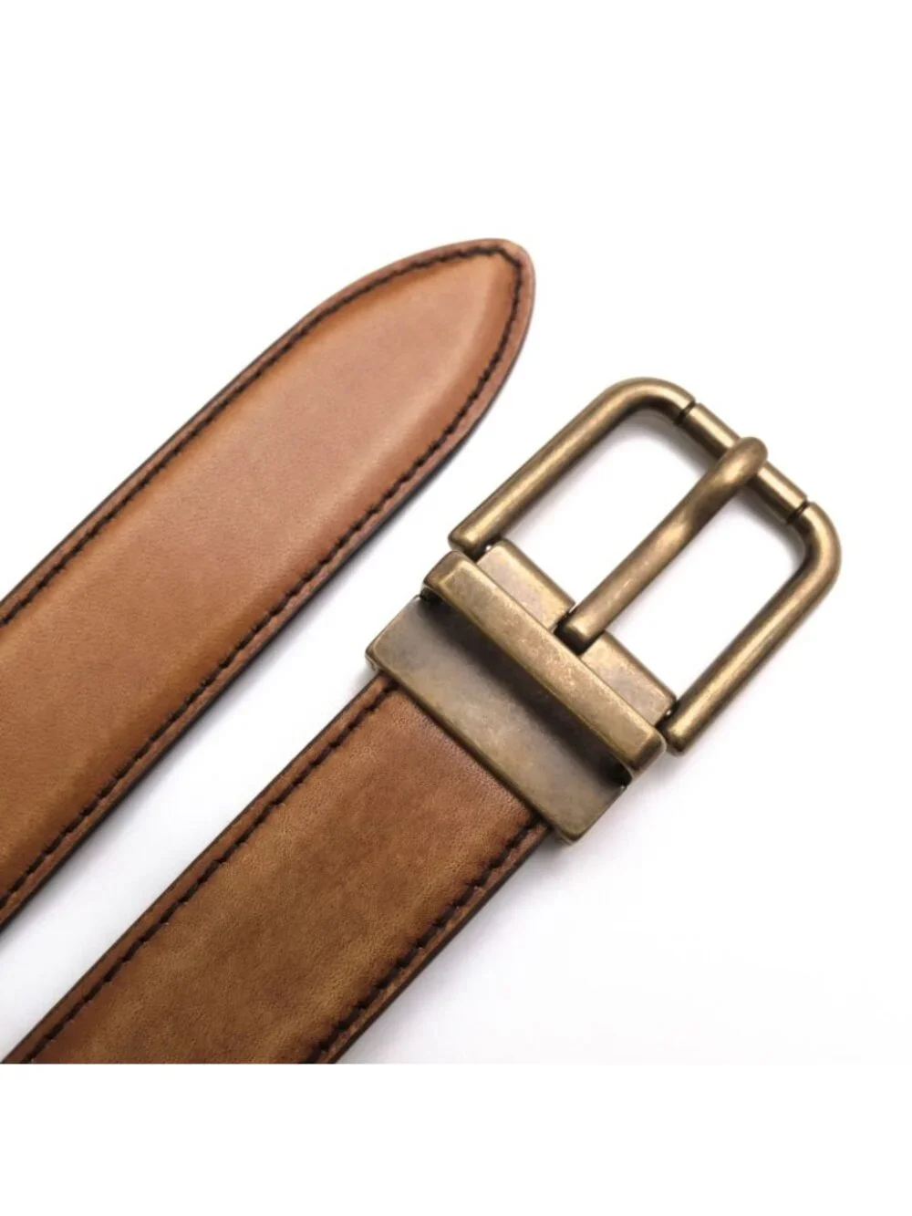 Dolce & Gabbana Belt Business Leather Gray Cintura Asta Dritta Vitello
